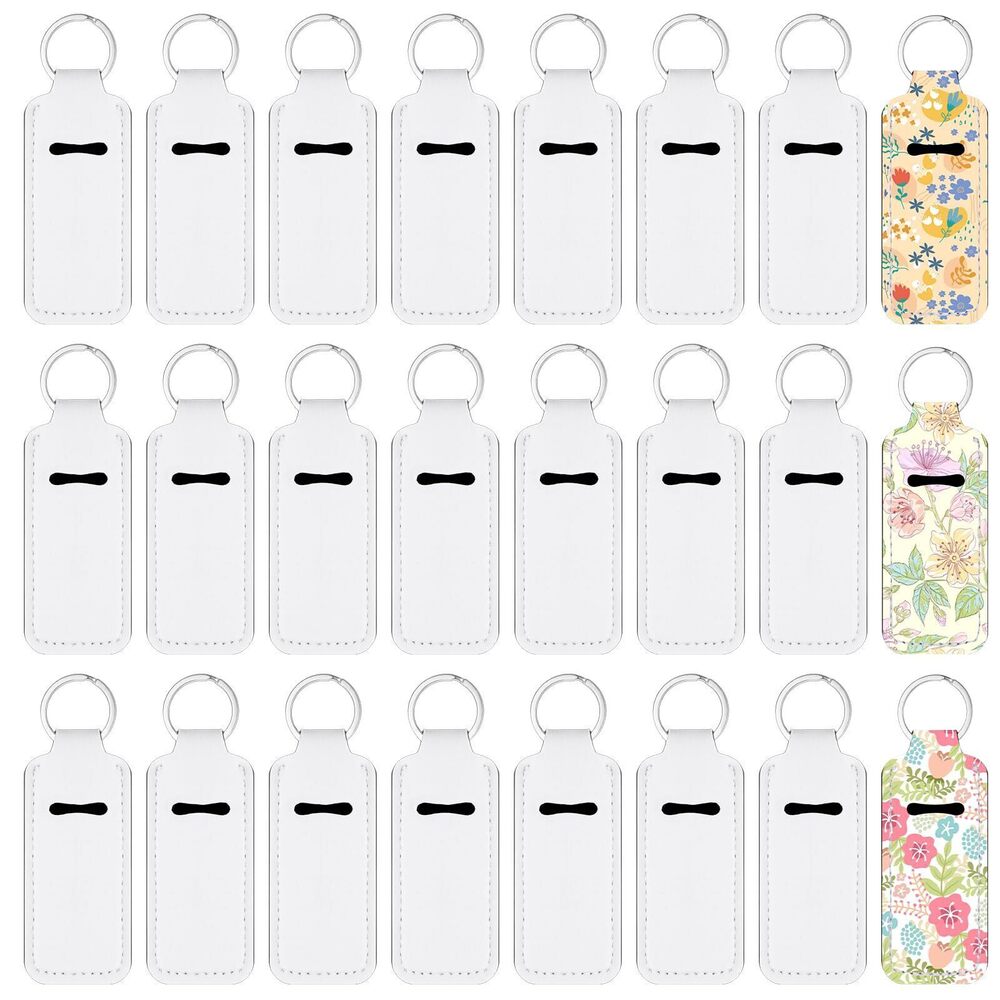 8615 50PCS Sublimation Lipstick Holder Keychain with Key Ring, Blank Lip